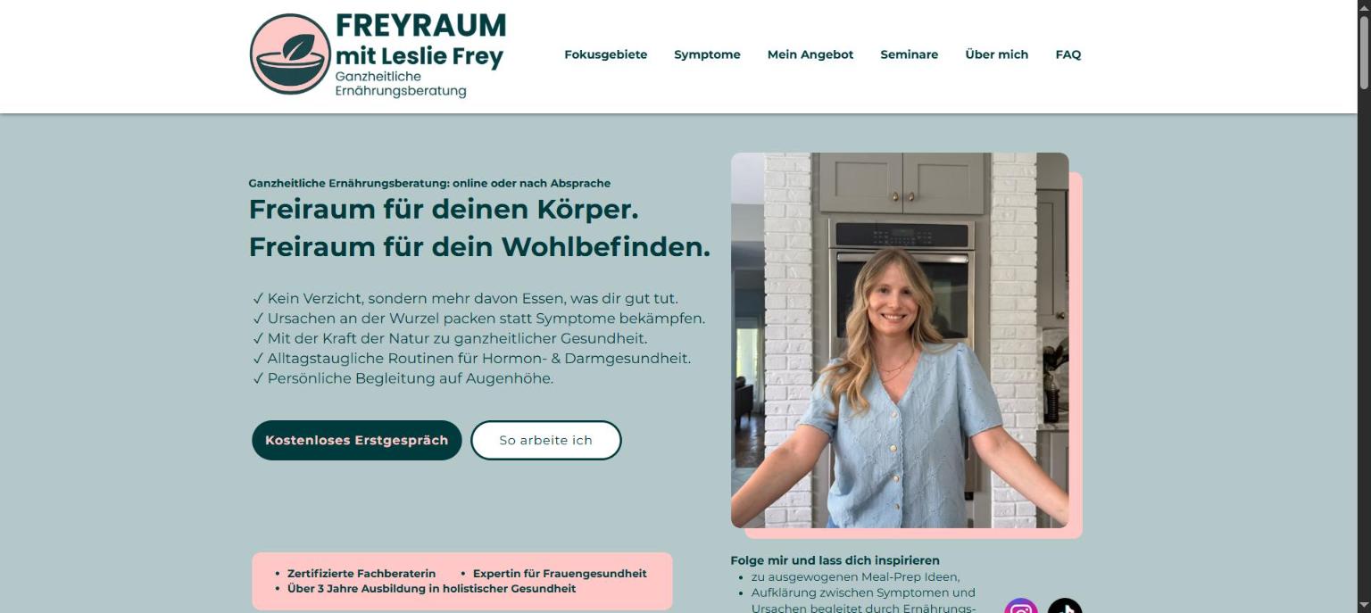 Startseite von freyraum-gesundheit.ch