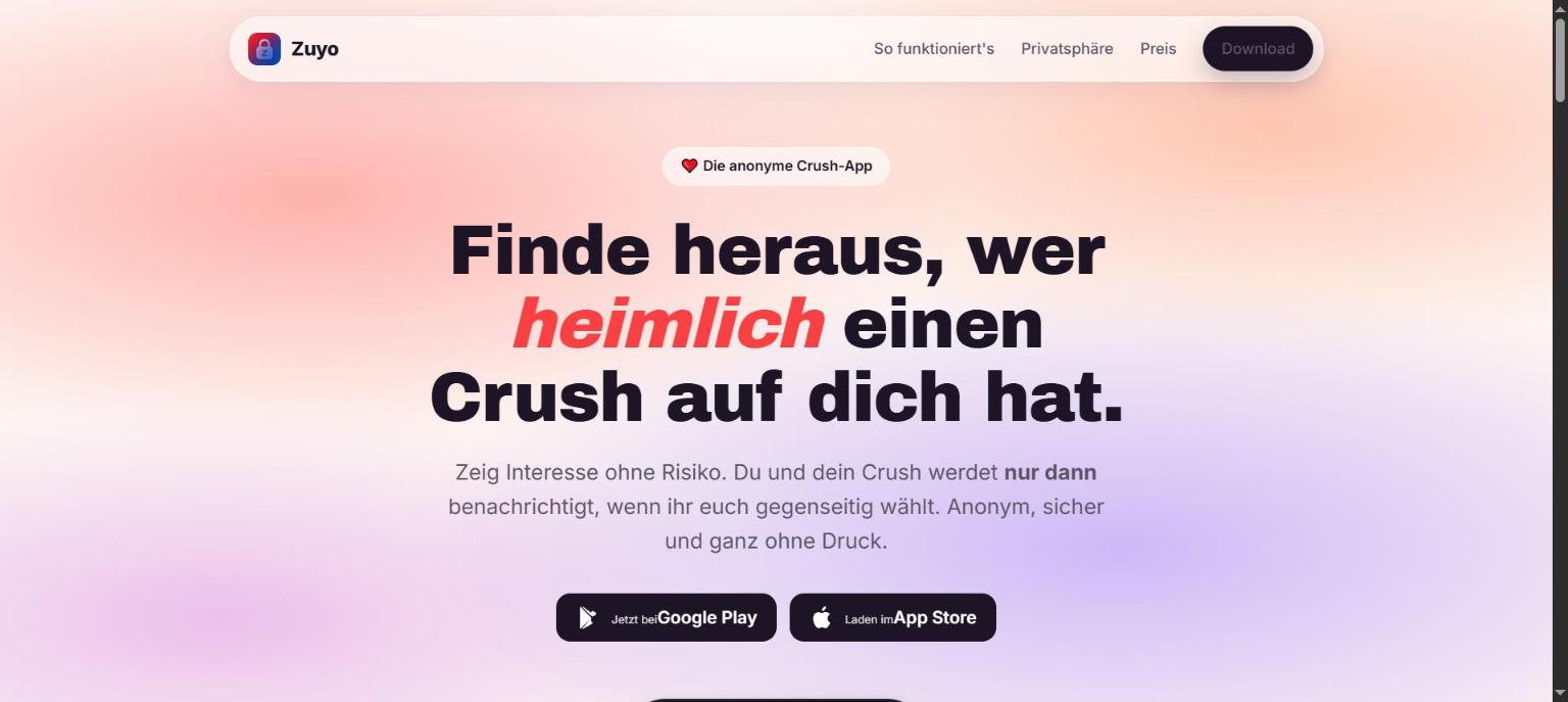 Startseite von zuyo.app